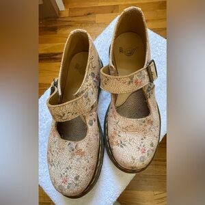 Doc Martens 12295 Mary Janes, crackled floral, size 7.